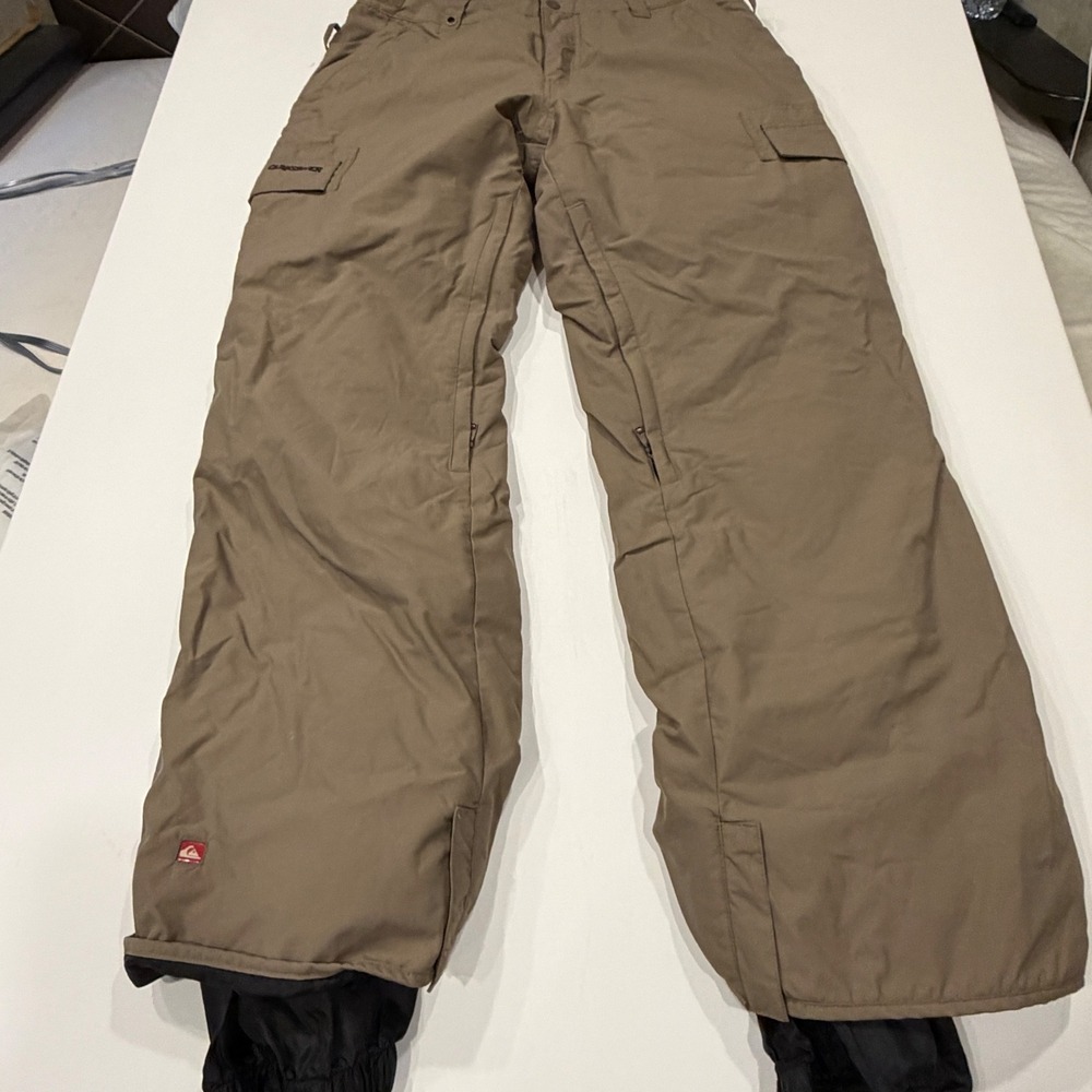 Quiksilver Snow Pants S Snowboard Ski Cargo Olive Utility Waterproof 8000mm